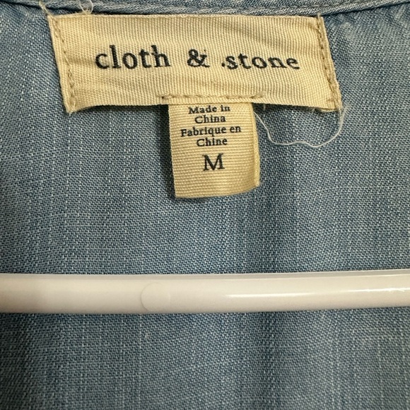 Cloth & Stone Womens Romper M Chambray Blue Soft Tencel Denim Look - Picture 5 of 8